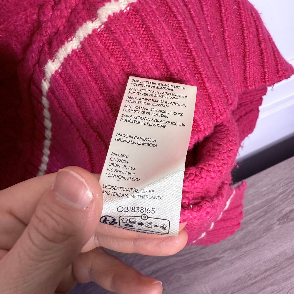 Anthropologie Maeve Tilly V-Neck Pullover Pink Sweater NEW Womens Large - Picture 8 of 9